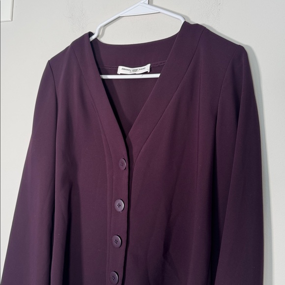 Amanda Uprichard Petra Button Up Flare Sleeve Blouse in Eggplant - S - Picture 3 of 5